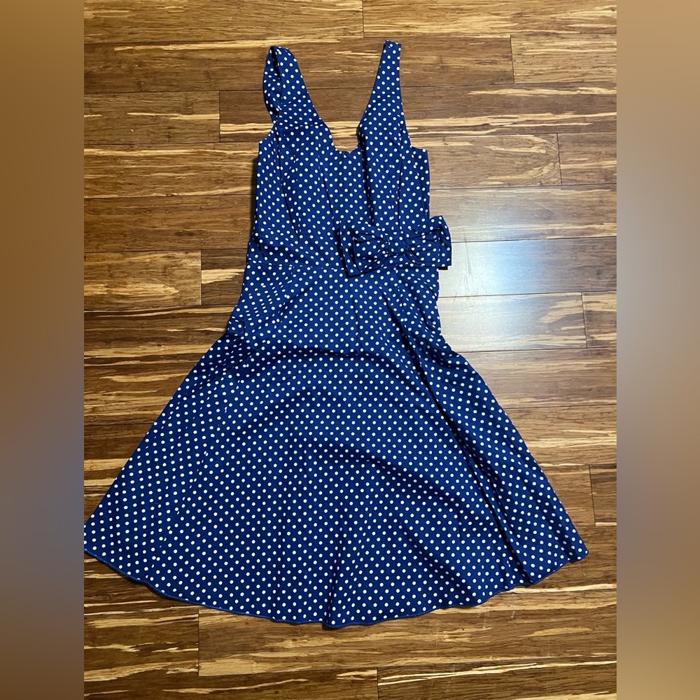 Navy Blue Polka Dot Dress